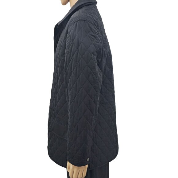 J.Hilburn Quilted Black Jacket With Snap Closure & Pockets, Mens XL - Picture 2 of 9
